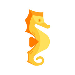 Yellow Seahorse Swimming Underwater in the Ocean