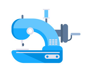 Modern electric sewing machine with needle and thread for crafting and tailoring