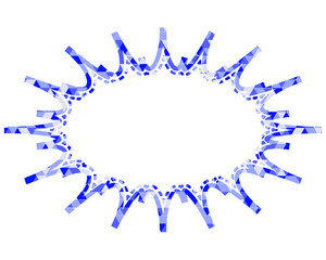 ステンドグラス風吹き出し　三角形模様　細長いギザギザした形