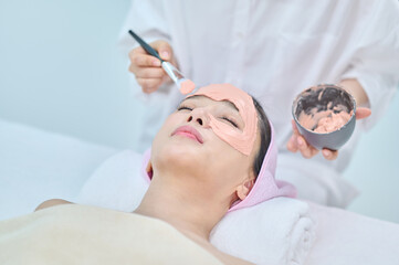 Female Facial Spa Treatment in Modern Beauty Clinic