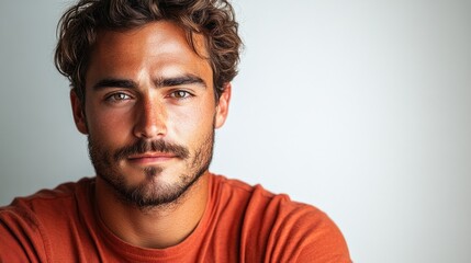 Fototapeta premium Portrait of a Handsome Man with a Serious Expression