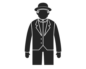 Grandfather icon vector silhouette illustration isolated on white background