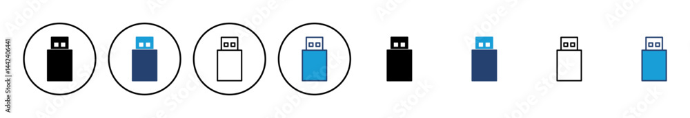 Poster usb icon vector. flash disk icon vector