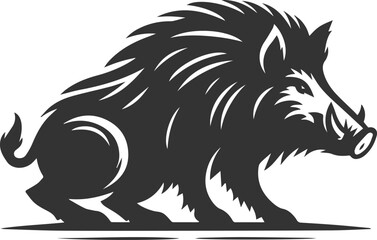 Obraz premium Vector silhouette of a boar animal
