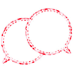 ステンドグラス風吹き出し　三角形模様　重なる会話