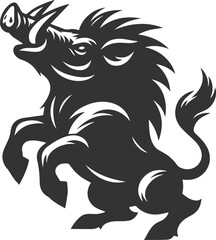 Vector silhouette of a boar animal