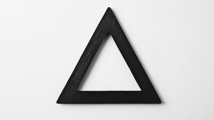 A black triangle on a white background.