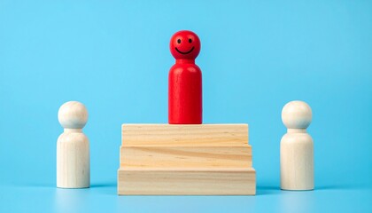 wooden figure leadership in the spotlight and its associated figures