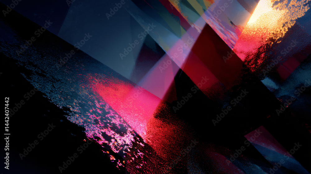 Poster dynamic geometric shapes abstract digital art creation, futuristic environment high-resolution image