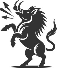 Vector silhouette of a boar animal