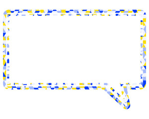 Fototapeta premium ステンドグラス風吹き出し 三角形模様 四角形