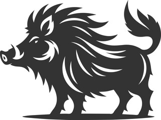 Vector silhouette of a boar animal