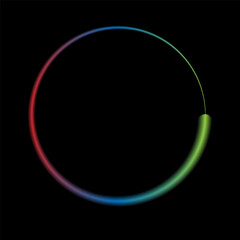 Neon light circle frame rotation loading background 4k illustration. eps10