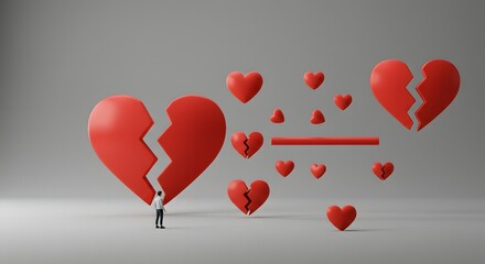 Fototapeta premium Repairing Broken Heart Romance and Relationship Issues