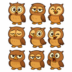 Owl emotions set icons cartoon vector
vector set collection cartoon animals illustration on white background
cartoon collection owl
Collection of 9 cartoon animals