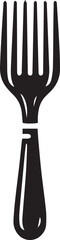 Obraz premium Fork Silhouette Vector Set – Minimalist Cutlery Design Elements Isolated on White Background