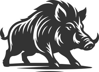 Vector silhouette of a boar animal