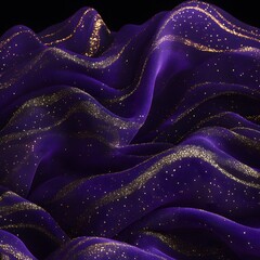 Obraz premium Luxury Purple Fabric with Gold Glitter Texture, Elegant Draped Textile Background