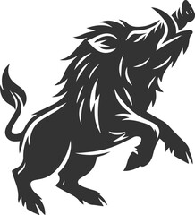 Vector silhouette of a boar animal