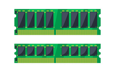 Two ram modules lying on white background