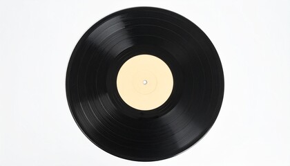 Obraz premium vintage vinyl record with a blank label, ready for your music. This classic medium captures the nostalgia of music
