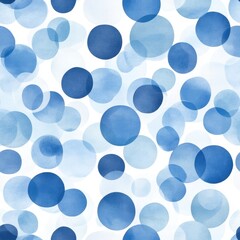 Blue Circular Bokeh Pattern on White Background - Trendy Abstract Design.