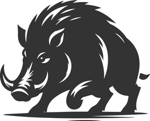 Vector silhouette of a boar animal