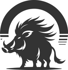 Vector silhouette of a boar animal