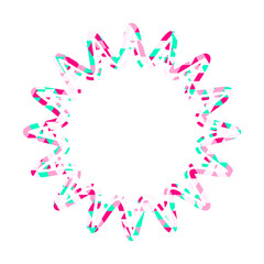 ステンドグラス風吹き出し　三角形模様　丸みのあるギザギザした形