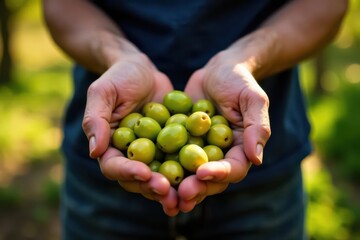 Hands harvest Taggiasca olives, Ligurian Riviera autumn light , autumn, black