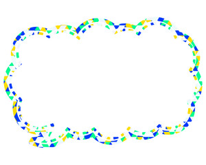 ステンドグラス風吹き出し　三角形模様　細長い雲形