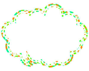 Fototapeta premium ステンドグラス風吹き出し 三角形模様 丸みのある雲形