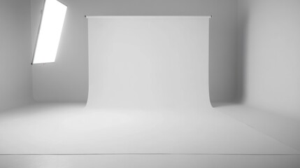 Blank white studio setup for clean professional product photos