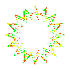 ステンドグラス風吹き出し　三角形模様　ギザギザした形