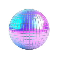 Iridescent disco ball mirrored sphere colorful lights party vibe