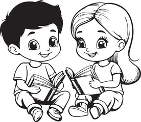 boy and girl reading