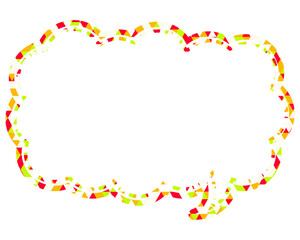 ステンドグラス風吹き出し　三角形模様　細長い雲形