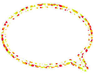 ステンドグラス風吹き出し　三角形模様　丸形