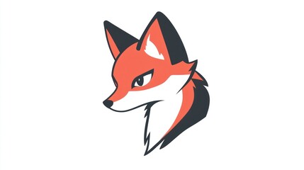 Obraz premium Cartoon fox head profile; simple graphic; use for children's book, website design, or social media