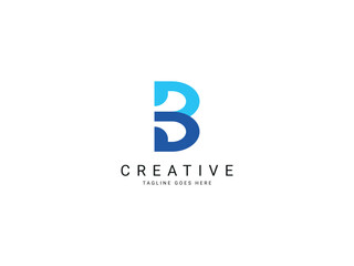 b modern letter logo