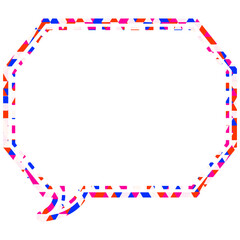 ステンドグラス風吹き出し　三角形模様　角のある八角形