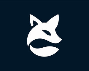 Minimal White Fox Logo Icon Modern Animal Symbol Design