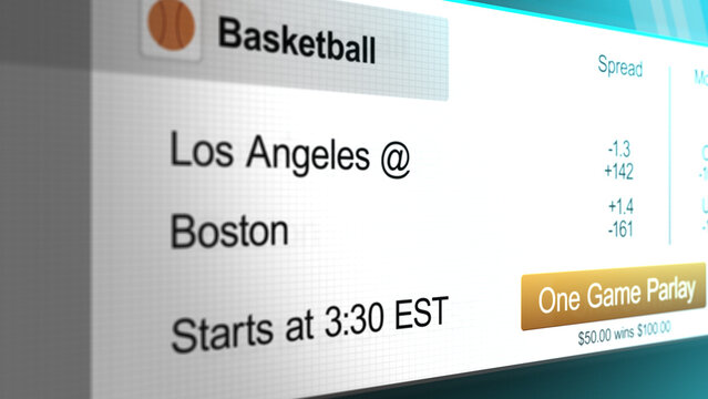 Sports Betting Interface Generic Basketball Game - Los Angeles vs Boston