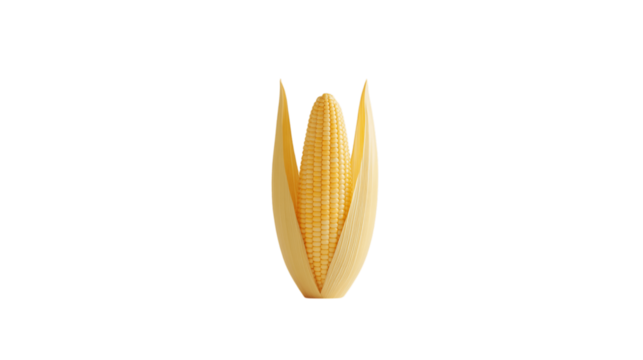 High-resolution image of a single corn cob holder, centered on white background with no other objects --ar 16:9