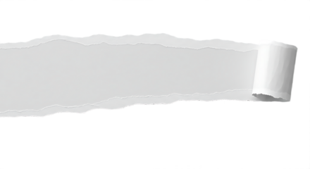 Curled White Paper Strip with Shadow