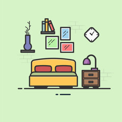 vector illustration of a bedroom