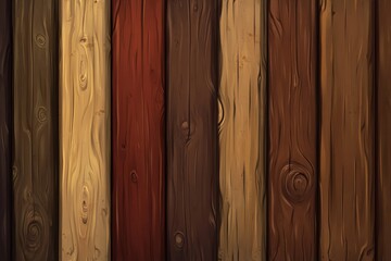 Fototapeta premium Colorful wooden planks in various shades of brown.