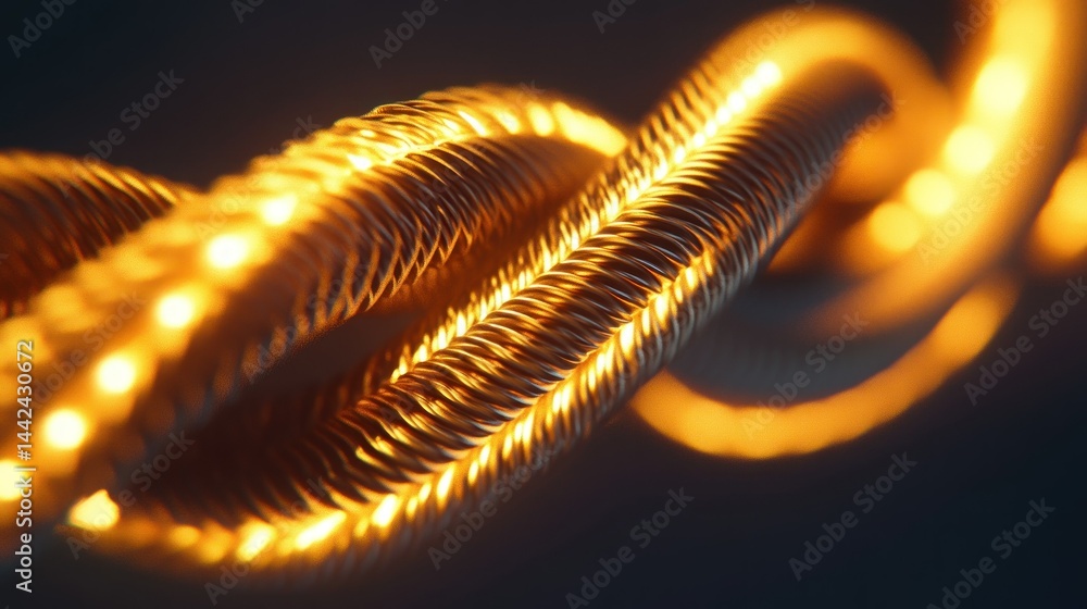 Poster golden glowing flexible object with a blurred background appearance
