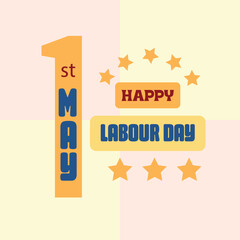 International labour day, May Day, May Day poster vector with stars. 