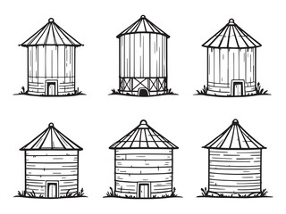grain silo industrial agriculture farming vector design © Nazma Begum